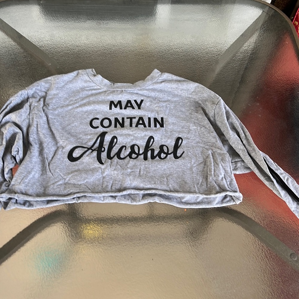 Grey and black crop too long sleeve